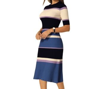 Women’s Striped Ribbed Knit Dress